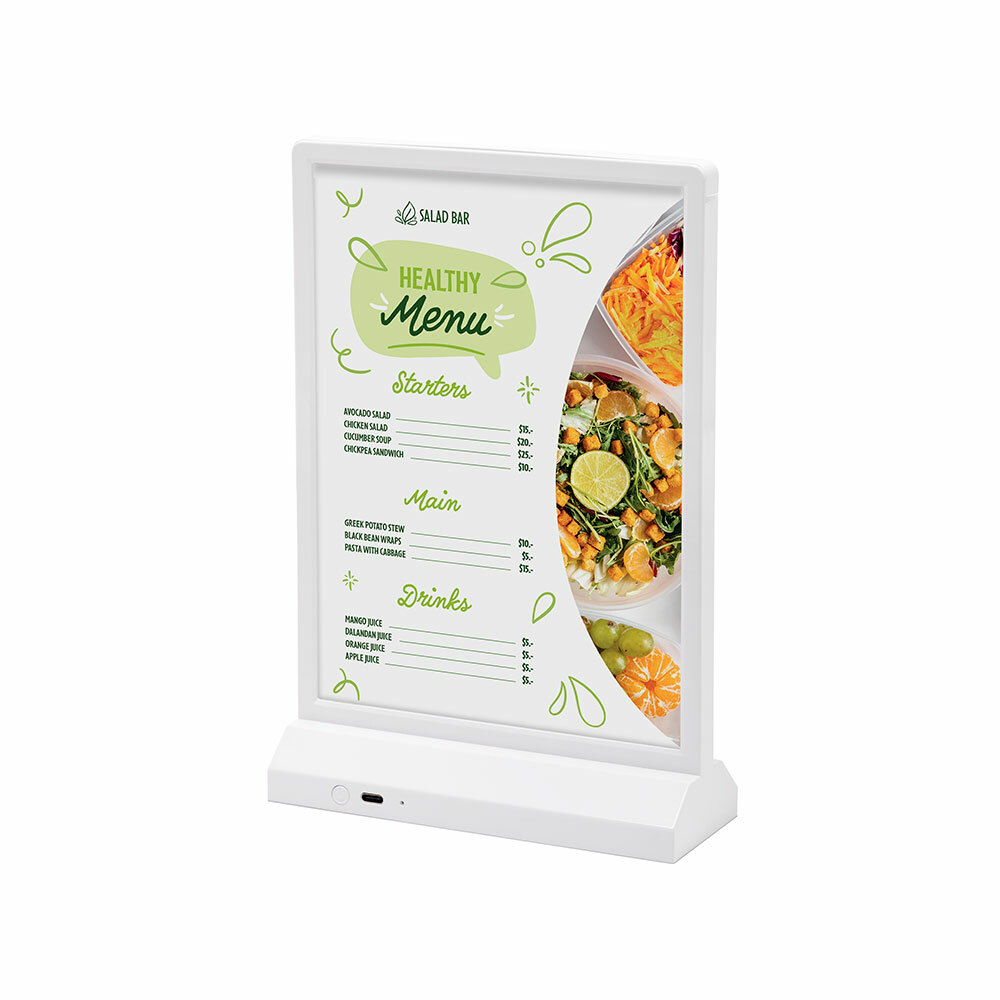 porte menu A4 lumineux rechargeable Porte menu lumineux sur batterie A4 Double face